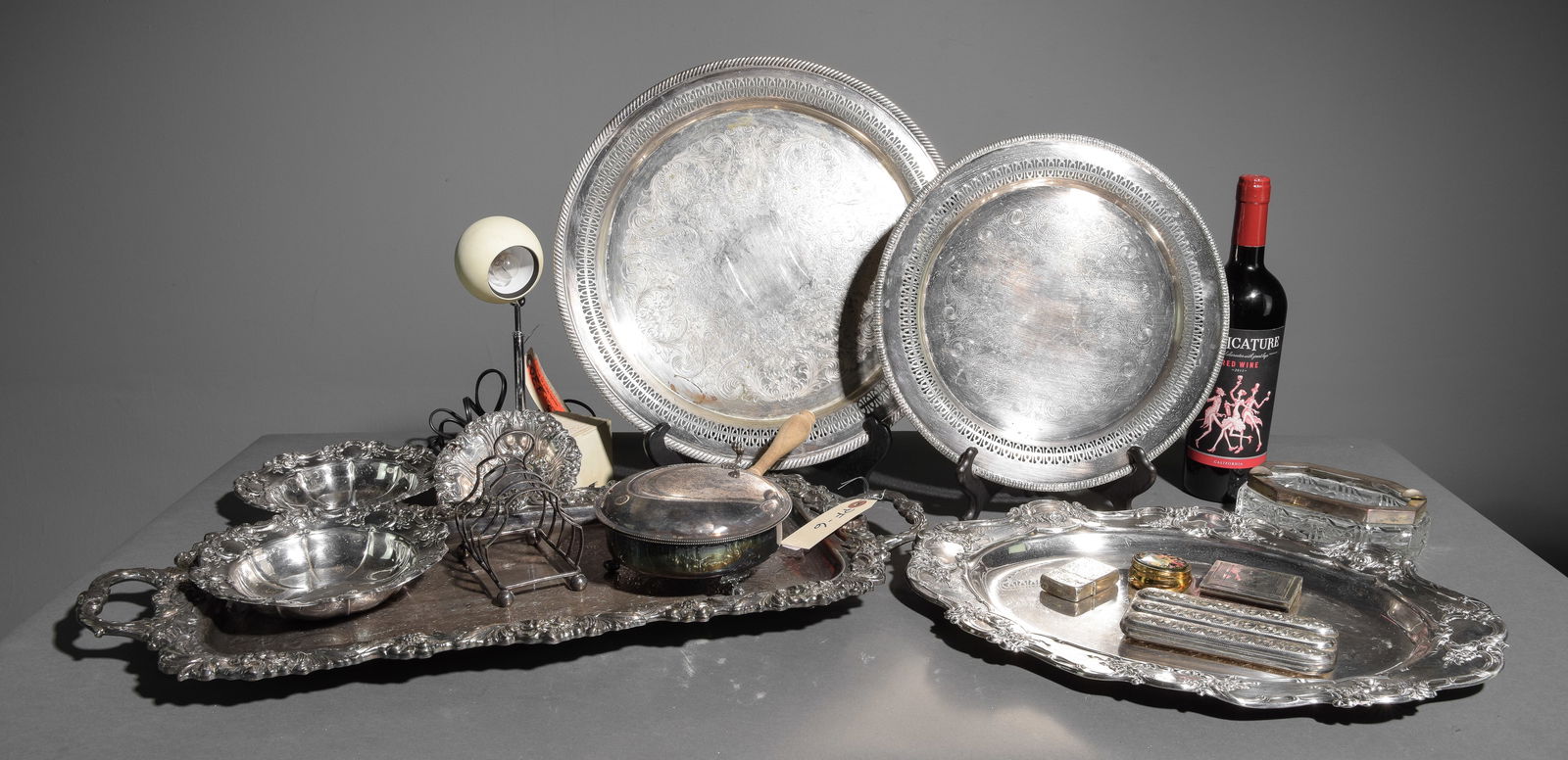 15pcs Assorted Silver / Silverplate Trays, Etc. (1 of 7)