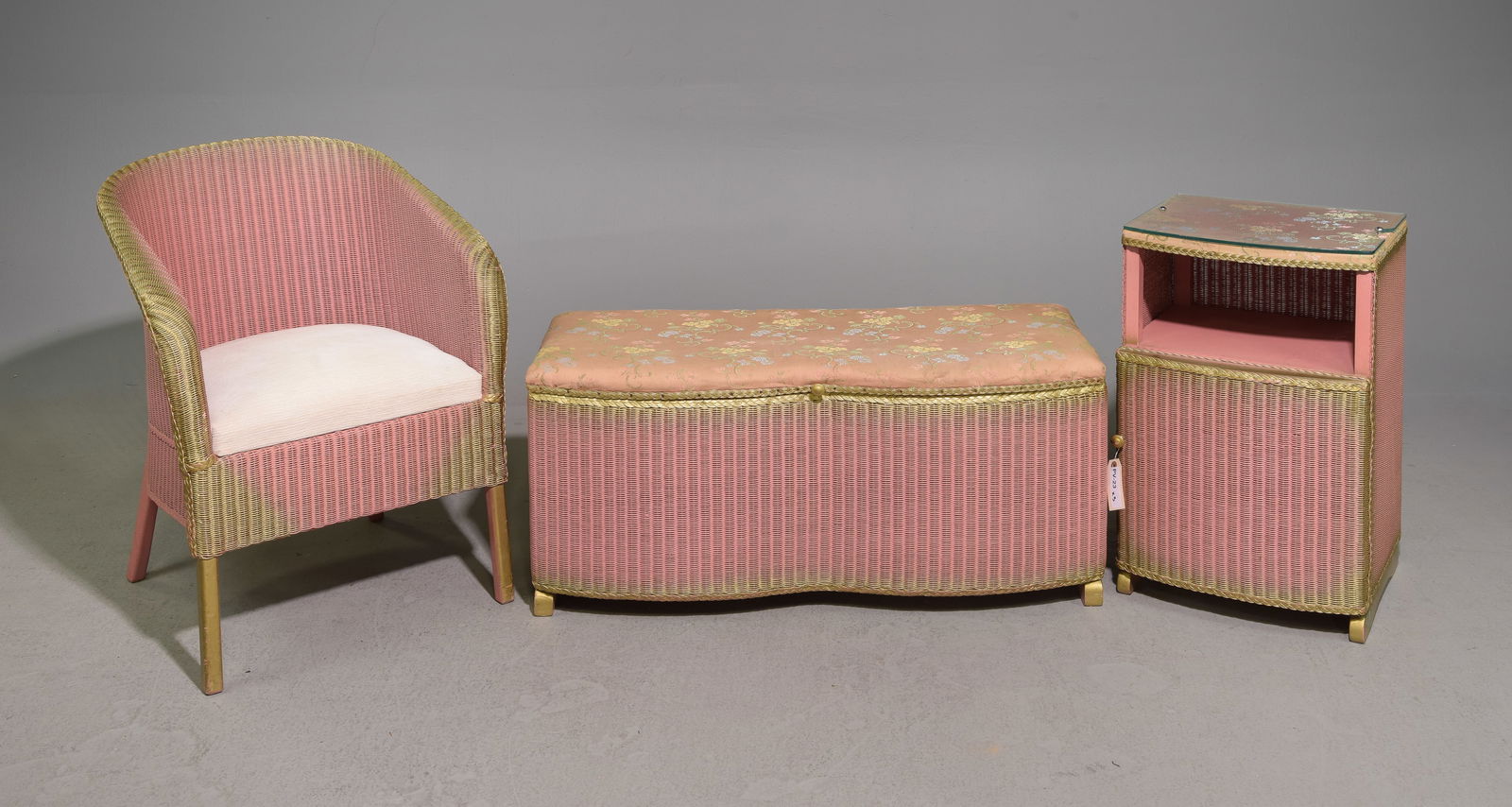3pcs Assorted Pink & Gold Lloyd Loom Furniture (1 of 6)
