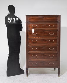 Louis XVI Style Marble Top Semaniere / 7 Drawer Chest