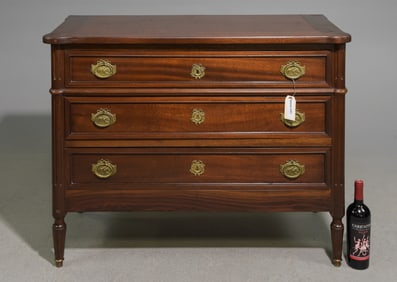 Louis XVI Style Mahogany 3 Drawer Chest