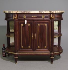 Louis XVI Style Mahogany Marble Top Server / Sideboard
