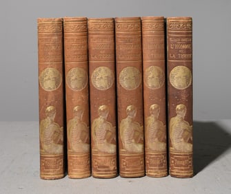 6 Volumes " L'homme Et La Terre " By Elisee Reclus