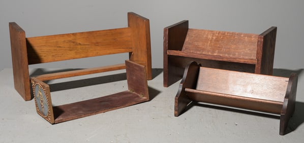 4 Assorted Wood Book Shelfs