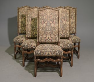 Set Of 6 Louis XIII Style Mouton Chairs