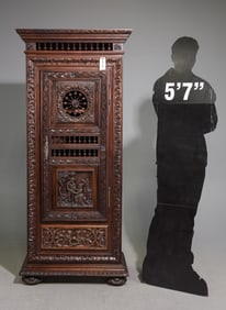 French Breton Style Finely Carved Bonnetiere