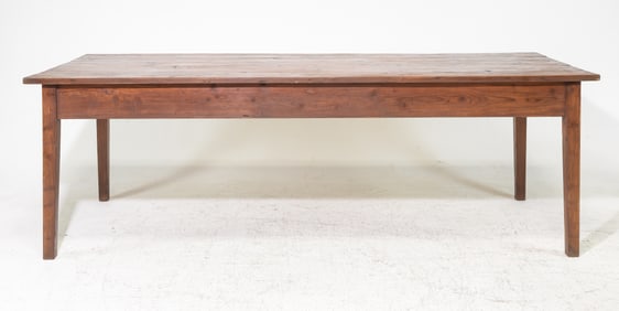 French Farmhouse Table with Drawer & Tapered Legs