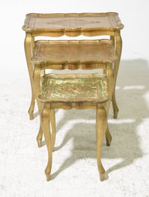 French Florentine Nest of 3 Tables