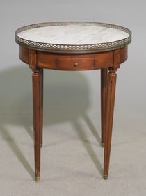 Louis XVI Style White Marble Top Table with Gallery