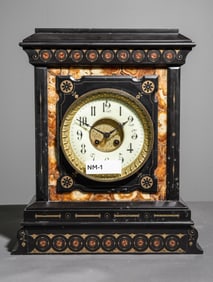 French Slate & Marble Mantel Clock