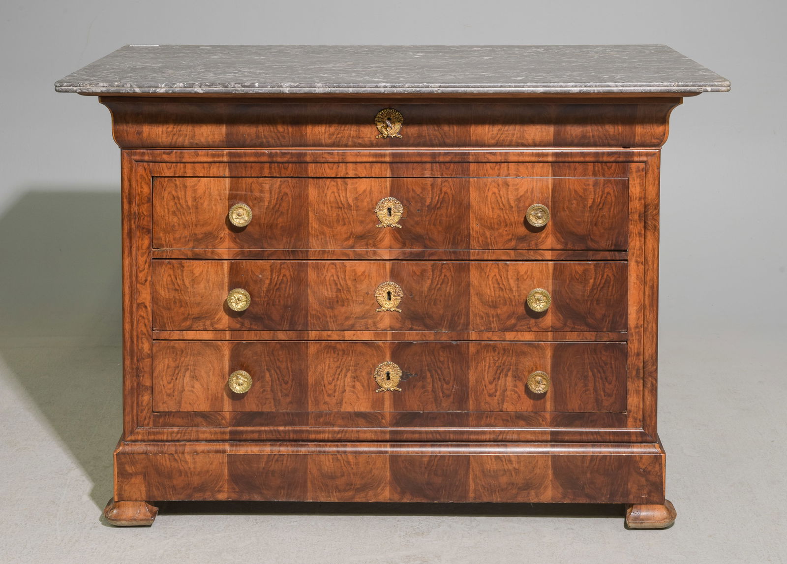 Louis Philippe Style Marble Top 4 Drawer Chest (1 of 5)