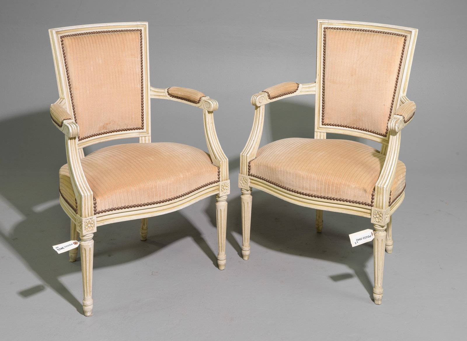 Louis XVI Style Pair of Painted Arm Chairs (1 of 5)