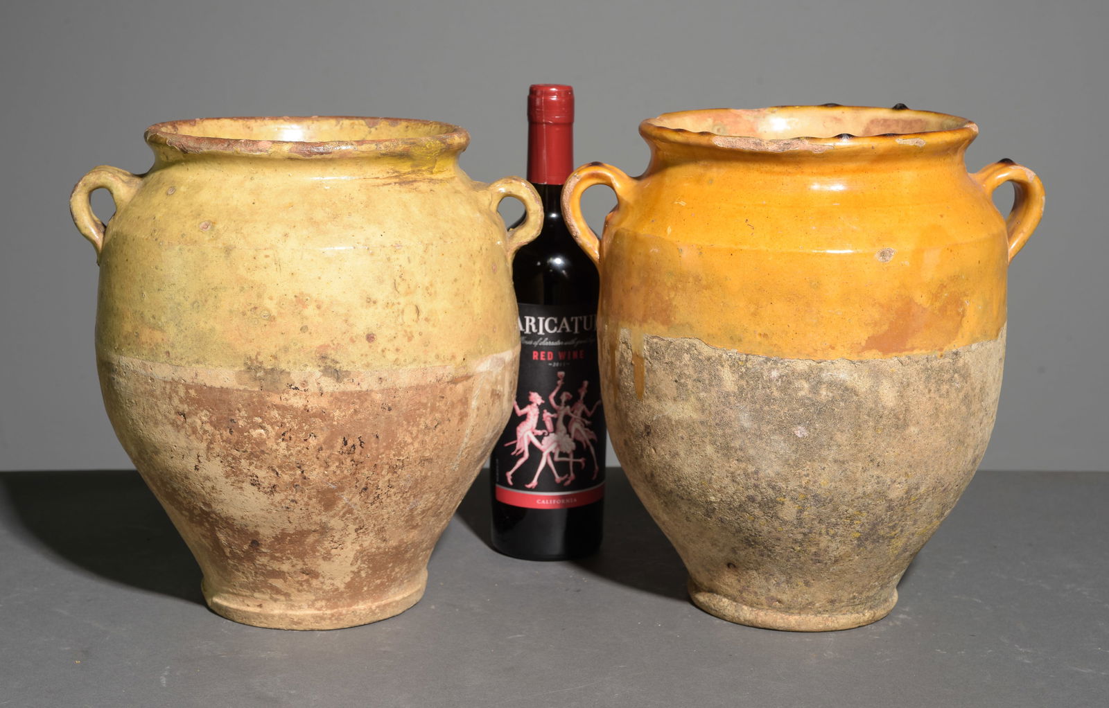 2 French Yellow Glazed Confit Pots (1 of 8)