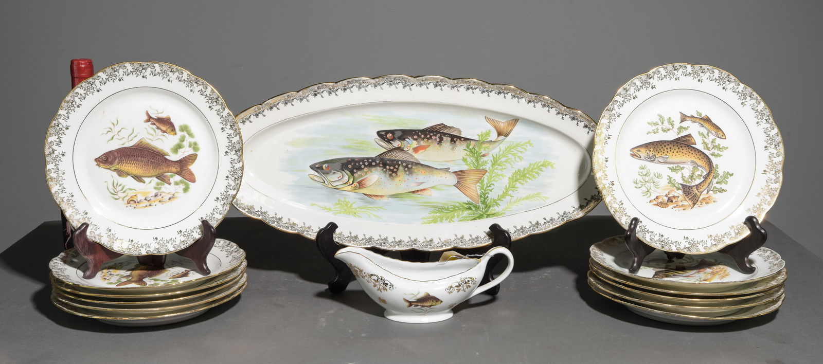 14pc French Fish Plate Set - Platter, Plates, Etc. (1 of 7)