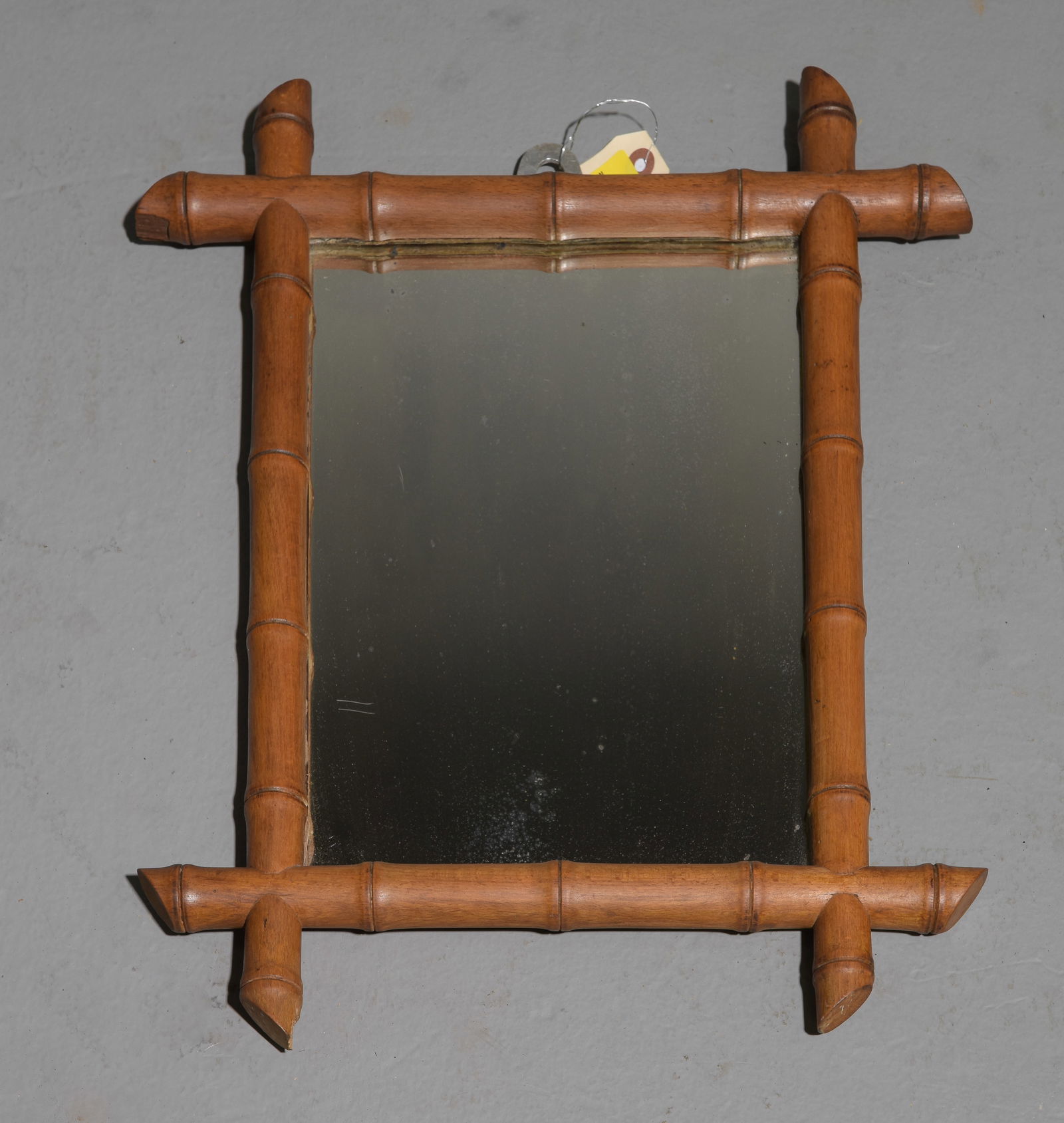 French Faux Bamboo Small Framed Mirror (1 of 4)