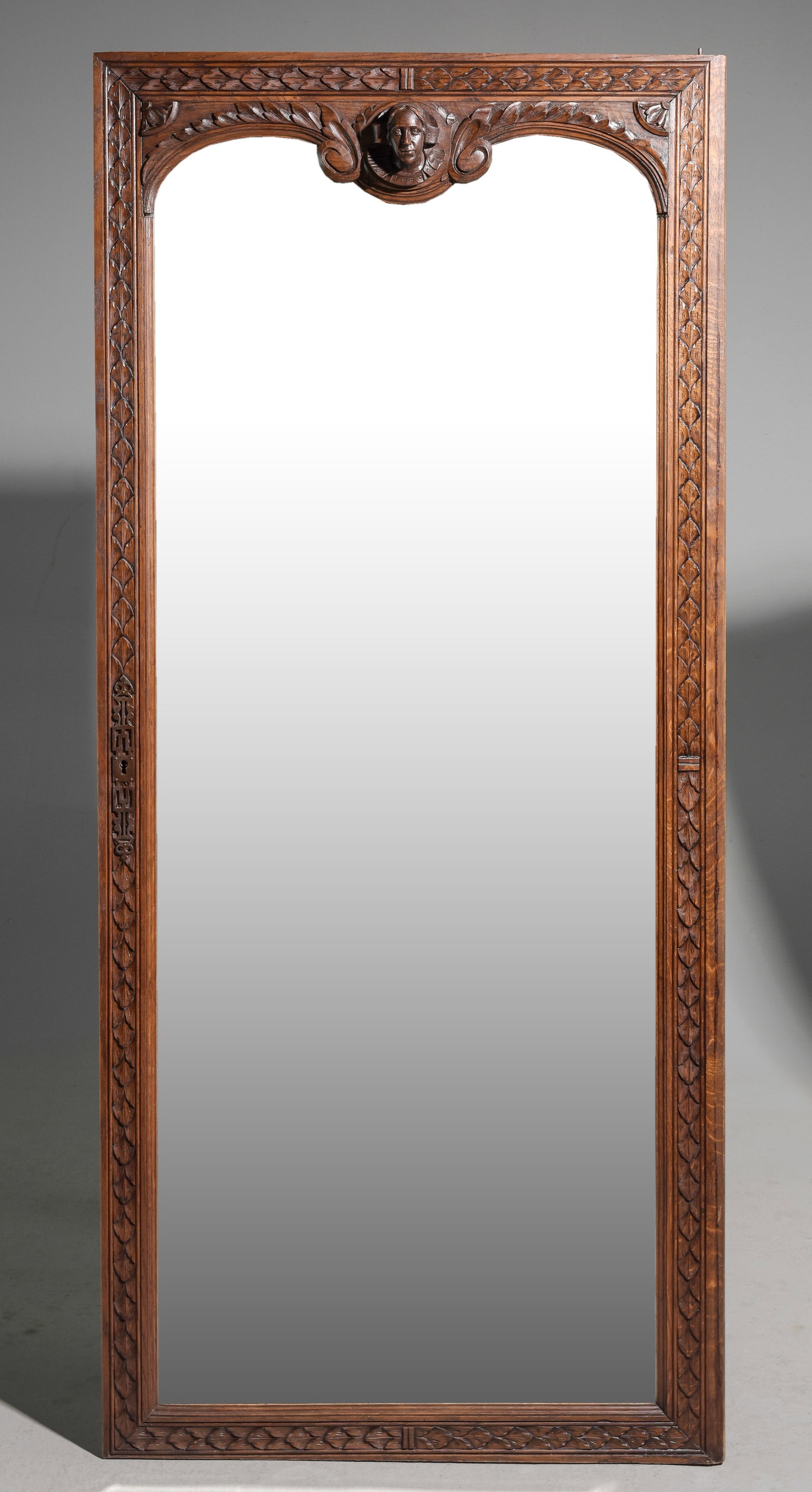 French Carved Oak Breton Mirror Door (1 of 6)