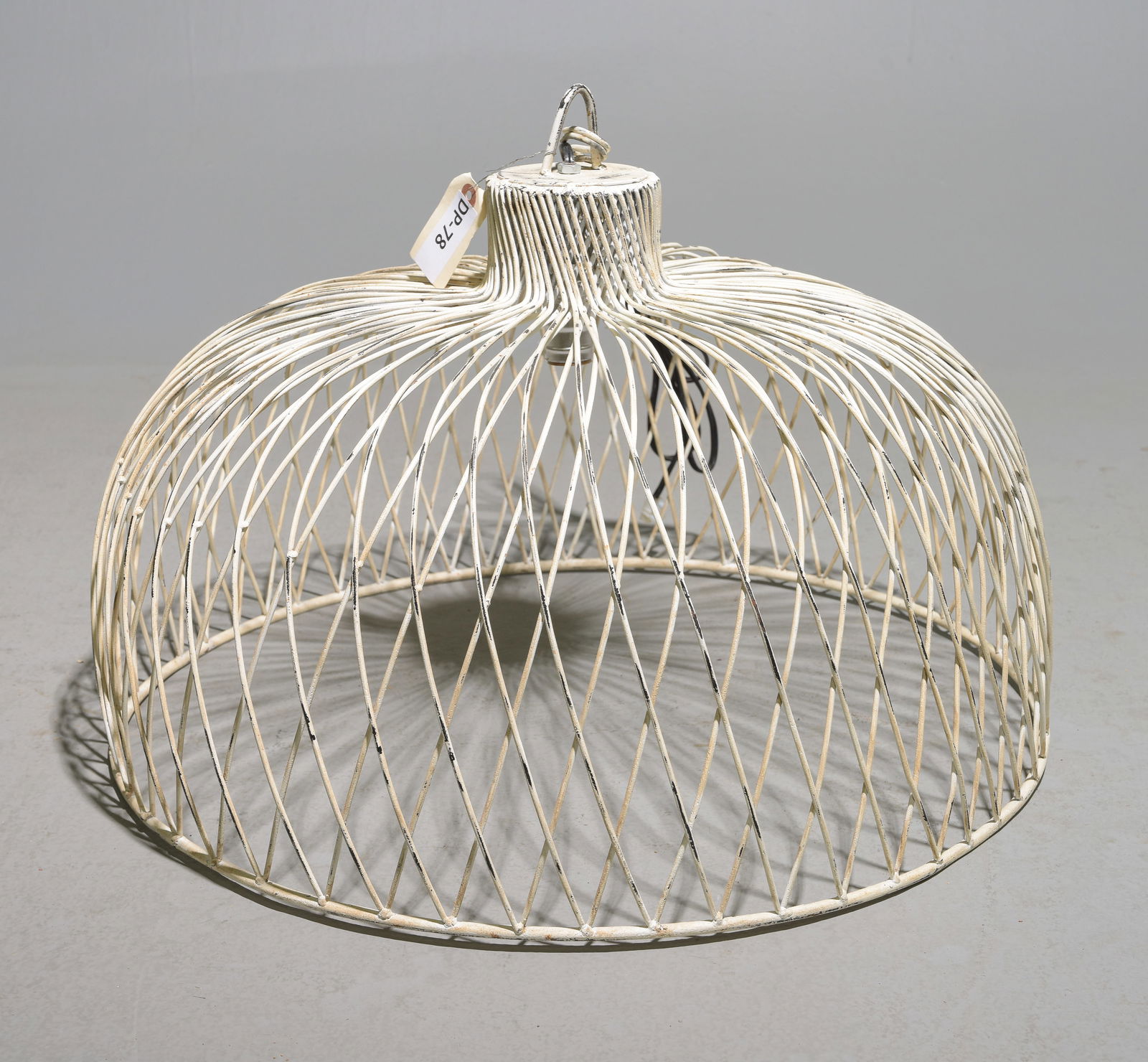 Painted Metal Basket Style Chandelier: Painted Metal Basket Style Chandelier - 18 in tall x 25.5 inch diameter