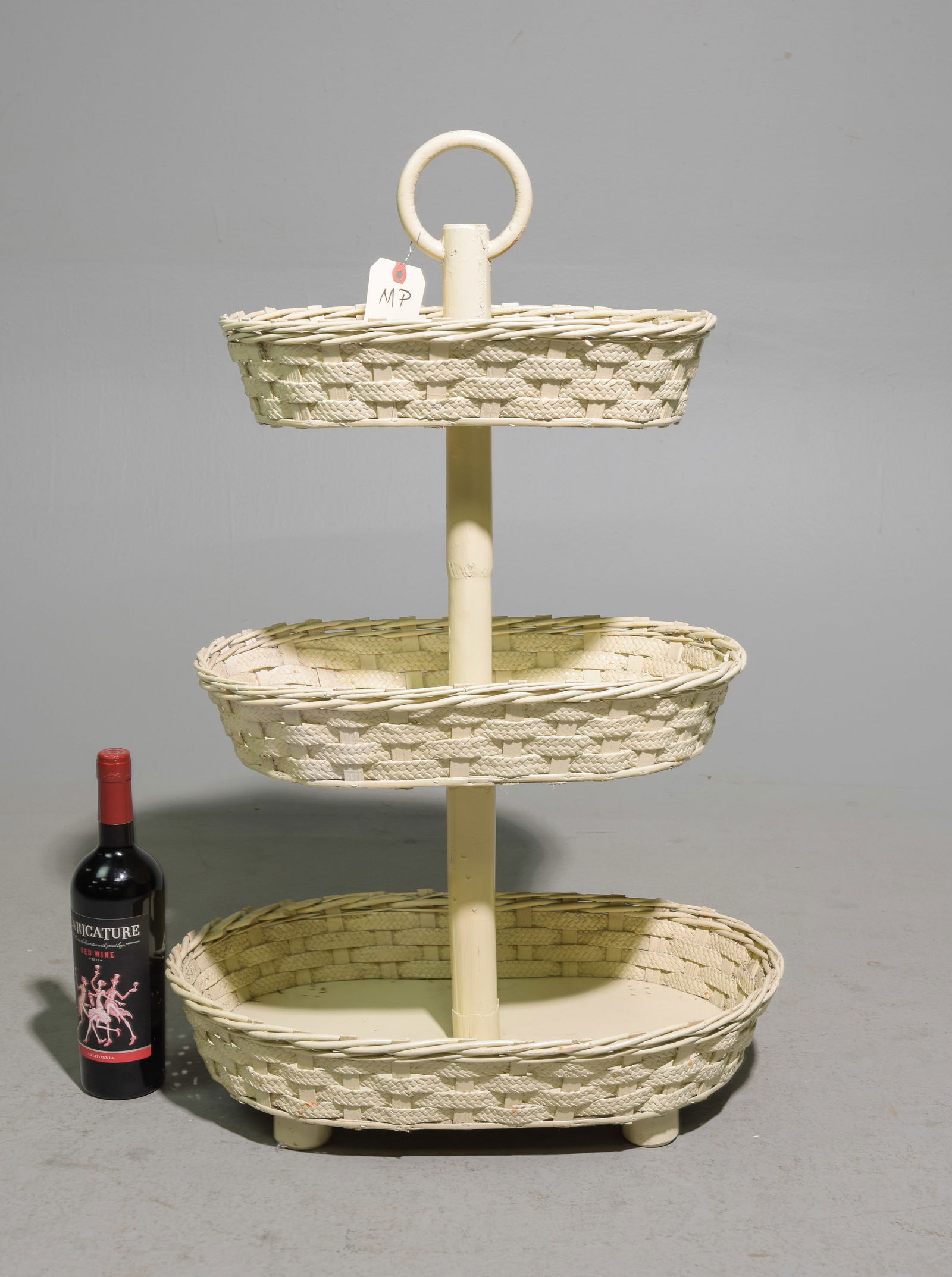 Three Tier Painted Basket Stand (1 of 4)