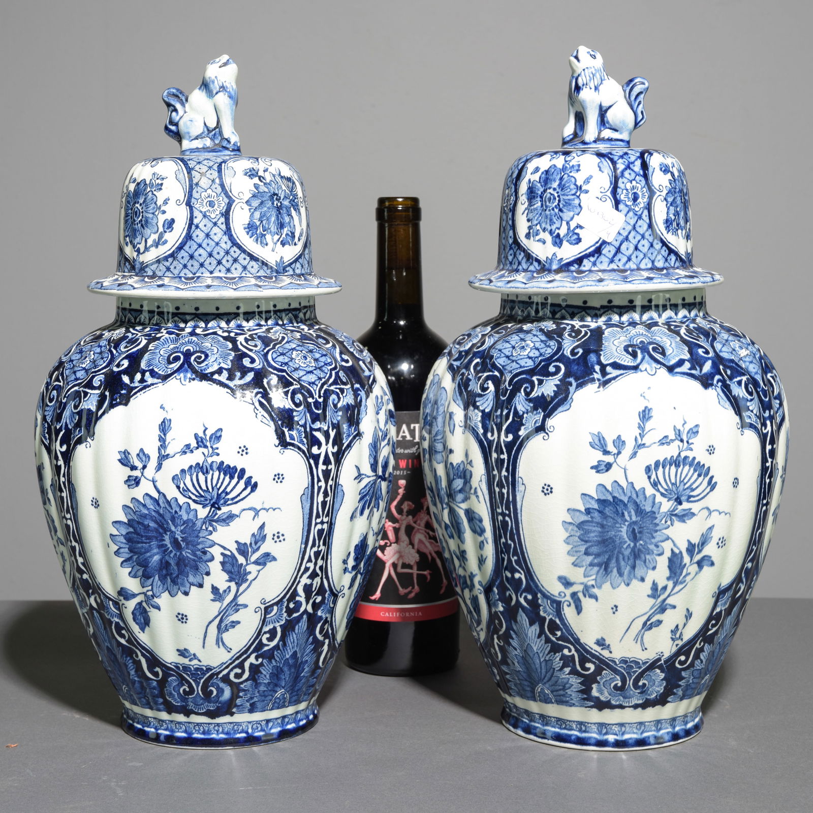 Two Delft Blue & White Lidded Urns #2 (1 of 5)