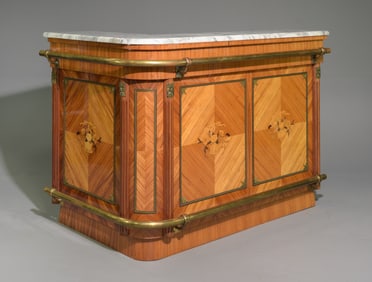 Italian White Marble Top Inlaid Home Bar