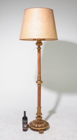 French Gilded Floor Lamp with Paw Feet
