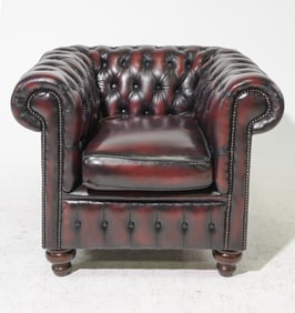 British Oxblood Red Leather Club Chair #2