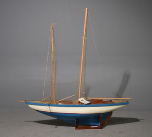 Vintage English Model Pond Yacht / Sail Boat