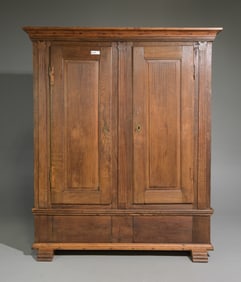 French Rustic Oak Double Door Cupboard / Robe