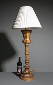 Vintage Heavy Gold Finished Metal Lamp