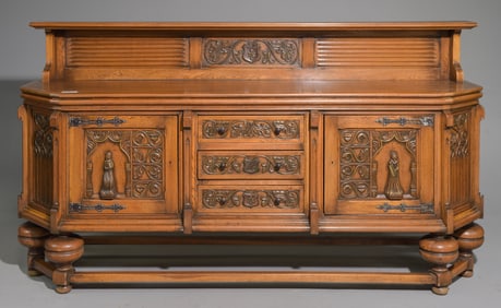 French Carved Oak Sideboard / Buffet