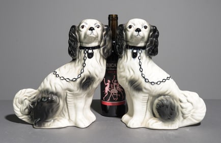 Pair of King Charles Staffordshire Dogs #1