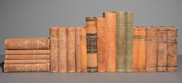20 Assorted European Leather Bound Books #1