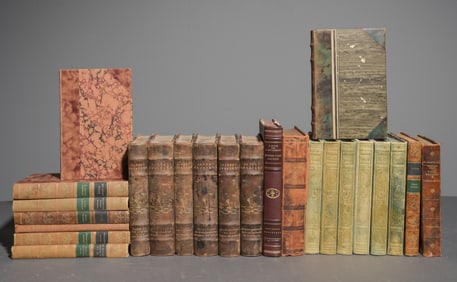 24 Assorted European Leather Bound Books #1