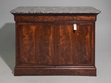 Louis Philippe Style Mahogany Marble Top Buffet