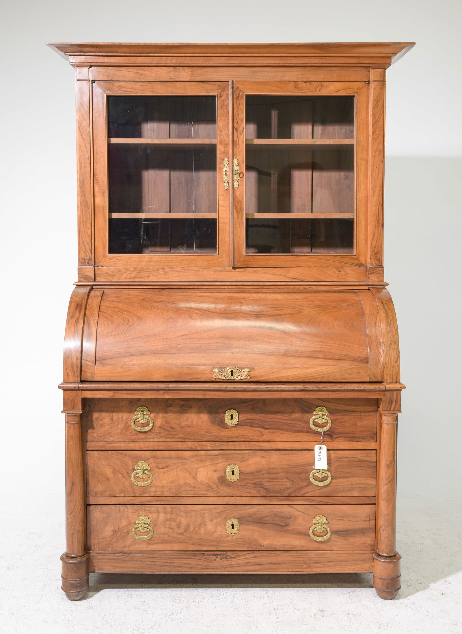 French Empire Style Walnut Secretary Bookcase (1 of 8)
