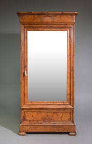 Louis Philippe Style Walnut Mirror Door Robe