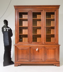 Louis Philippe Style Triple Door Bookcase c.1940's