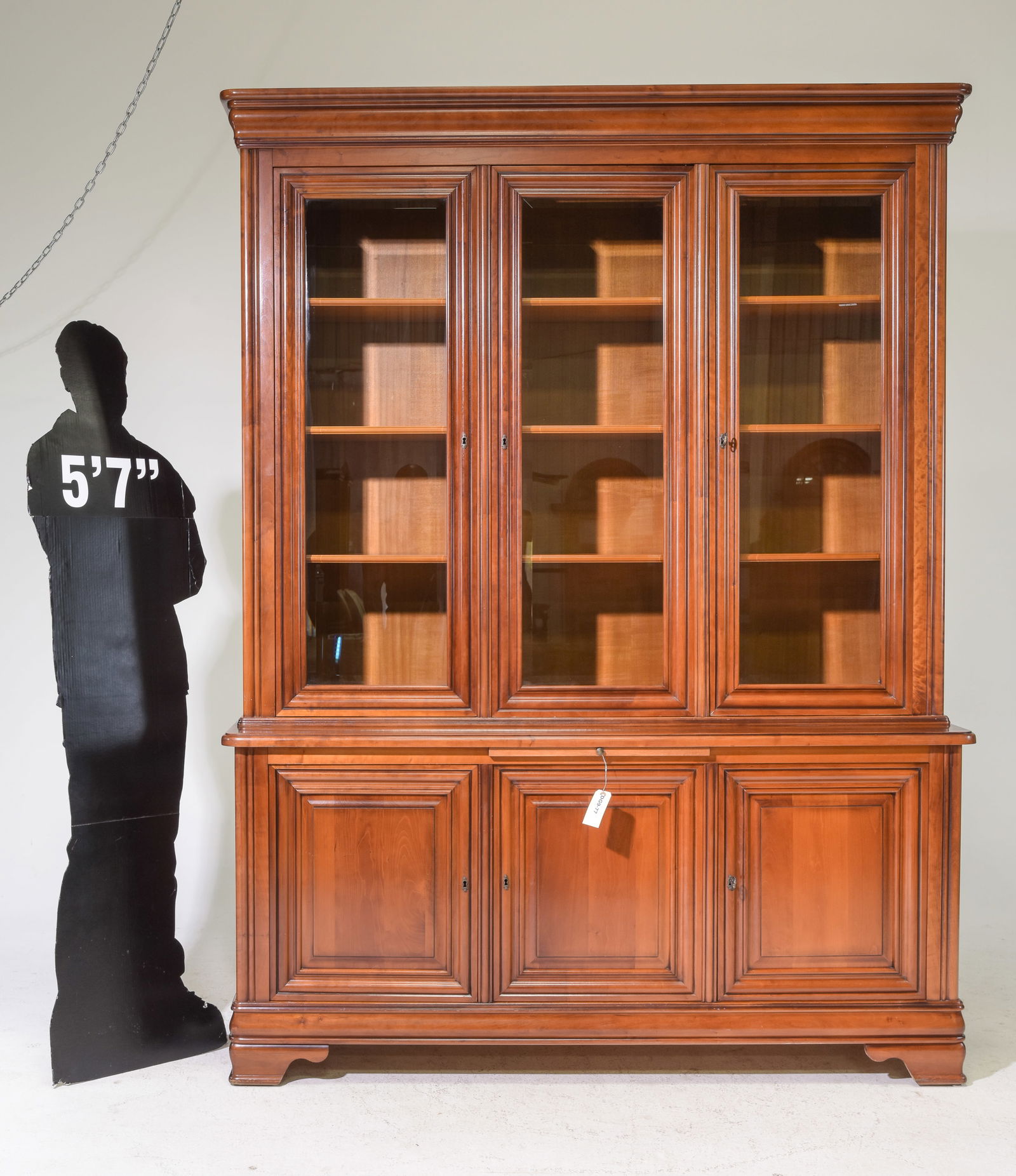 Louis Philippe Style Triple Door Bookcase c.1940's (1 of 9)