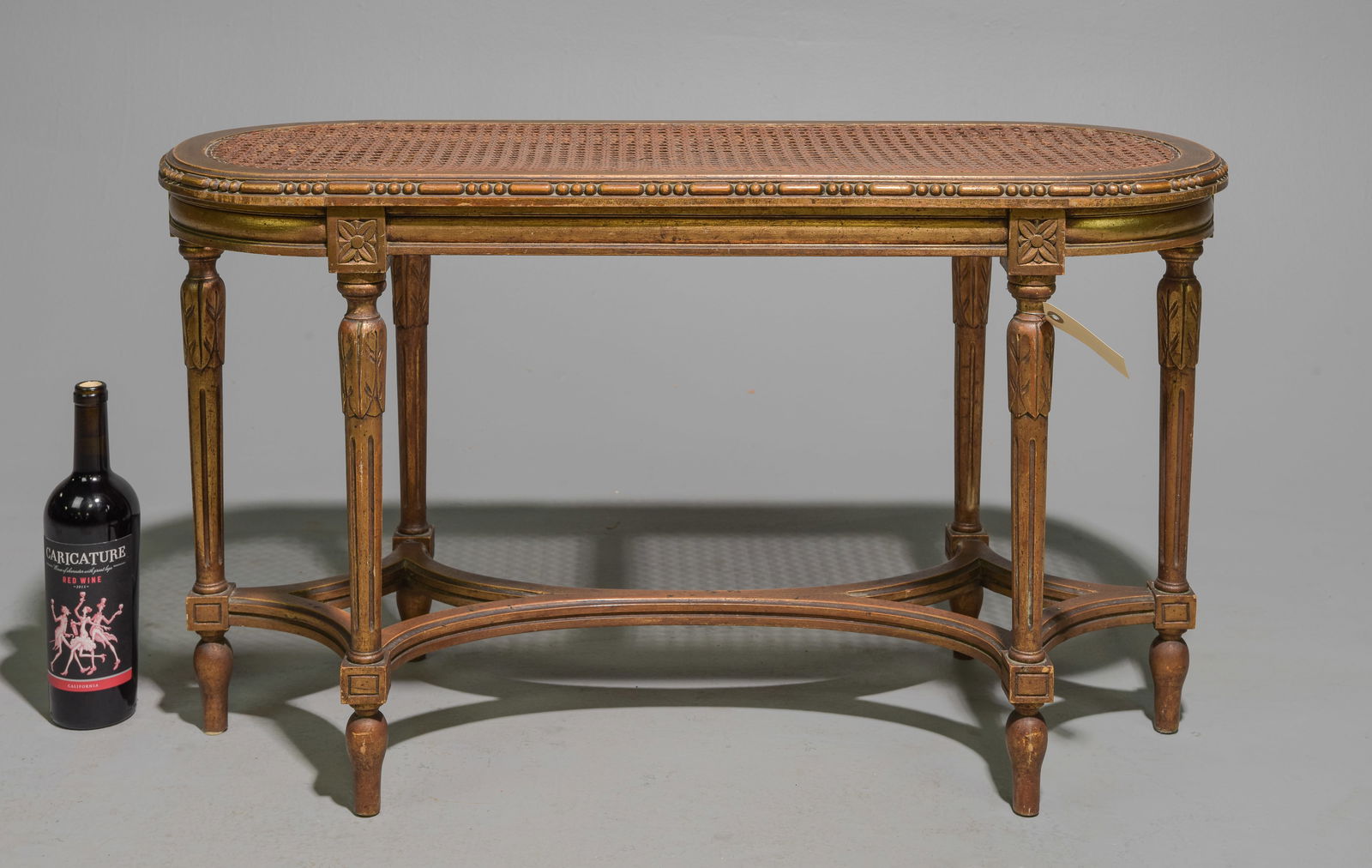 Louis XVI Style Gilded Cane Top Bench (1 of 3)