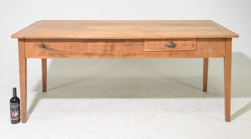 French Rustic Farmhouse Table with Drawers