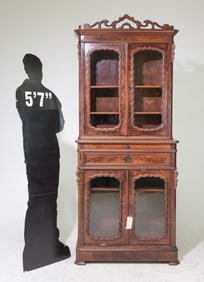 French Walnut Bookcase / Secretary c.1800's