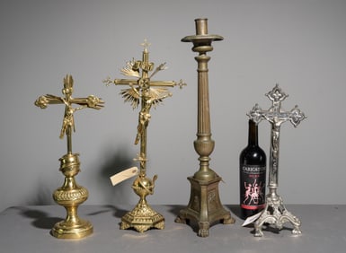 Three Crucifixes & One Neoclassical Candlestick