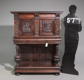 Renaissance Style Carved Oak Cupboard c.1800's