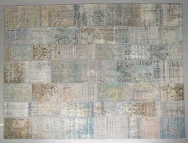 Turkish Patchwork Hand Knotted Rug - 13'1 x 9'11