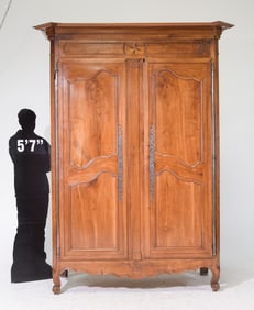 Louis XV Style Monumental Walnut Double Door Armoire