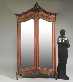 Louis XV Style Double Mirror Door Armoire