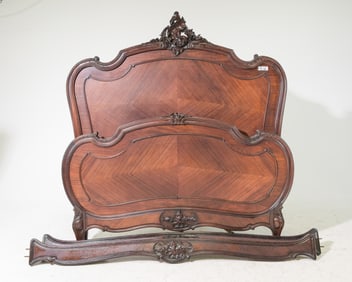 Louis XV Style Walnut Bed with Rails