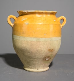 French Yellow Glazed Confit Pot