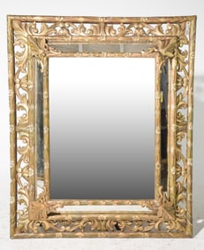 French Gilded Open Pierced Carved Mirror