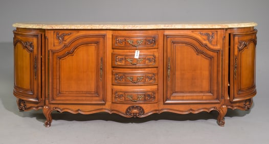 Louis XV Style Marble Top Sideboard / Enfilade