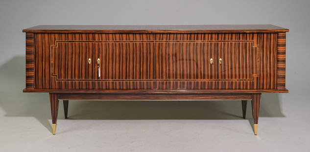 French Modern / Art Deco Style Sideboard #1: French Modern / Art Deco Style Sideboard- 37 in tall x 90.5 x 19